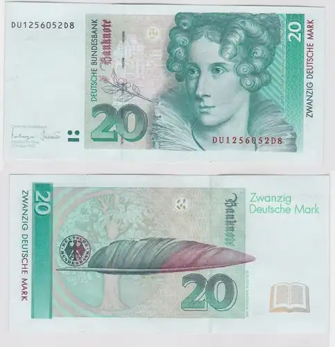 T146542 Banknote 20 DM Deutsche Mark Ro. 304a Schein 1.Okt. 1993 KN DU 1256052D8