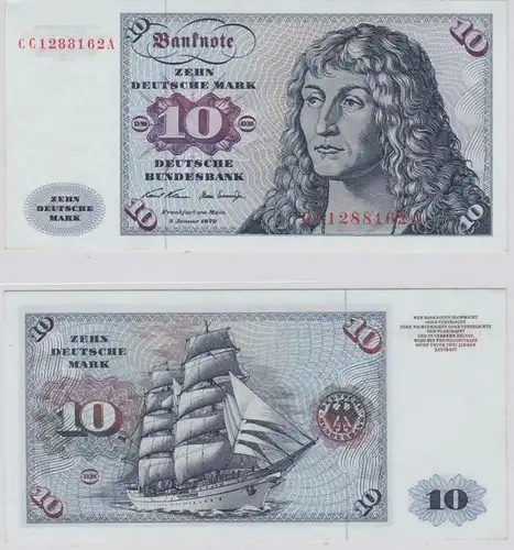 T146538 Banknote 10 DM Deutsche Mark Ro. 270a Schein 2.Jan. 1970 KN CC 1288162 A