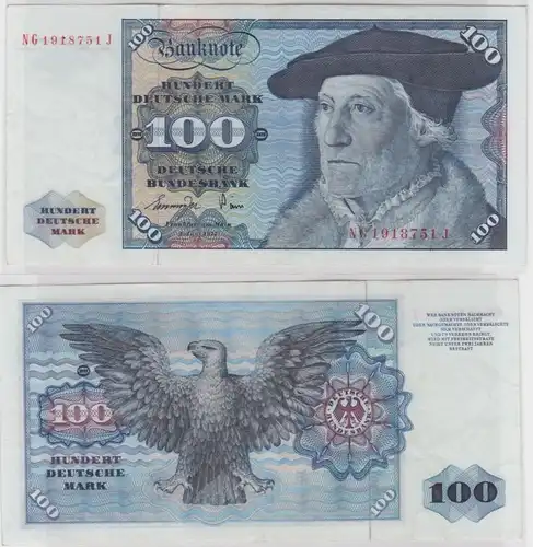 T146535 Banknote 100 DM Deutsche Mark Ro 278a Schein 1.Juni 1977 KN NG 1918751 J