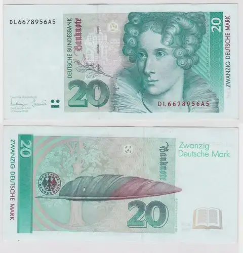 T146533 Banknote 20 DM Deutsche Mark Ro. 304a Schein 1.Okt. 1993 KN DL 6678956A5