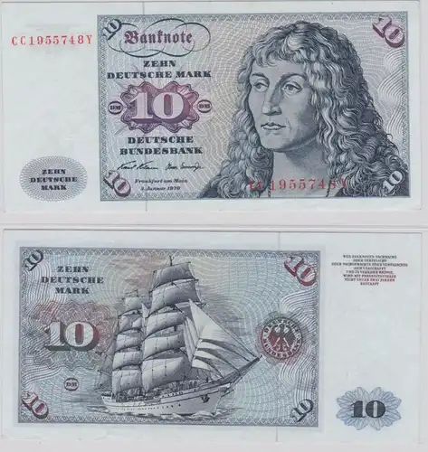 T146530 Banknote 10 DM Deutsche Mark Ro. 270a Schein 2.Jan. 1970 KN CC 1955748 Y