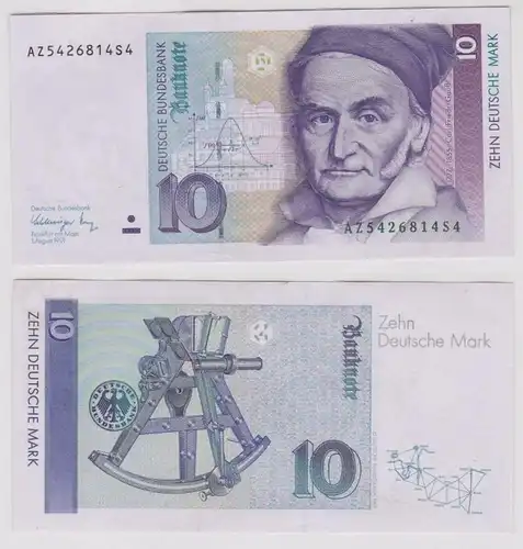 T146529 Banknote 10 DM Deutsche Mark Ro. 297a Schein 1.Aug. 1991 KN AZ 5426814S4
