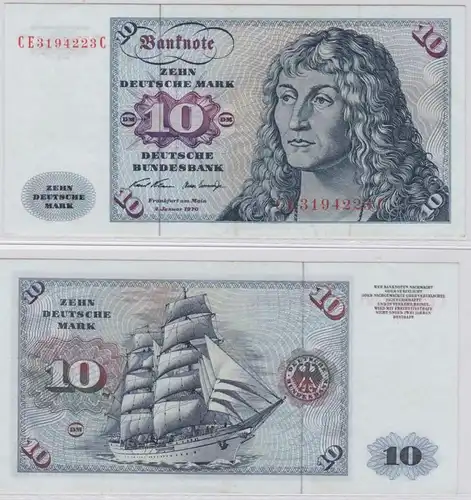 T146525 Banknote 10 DM Deutsche Mark Ro. 270b Schein 2.Jan. 1970 KN CE 3194223 C