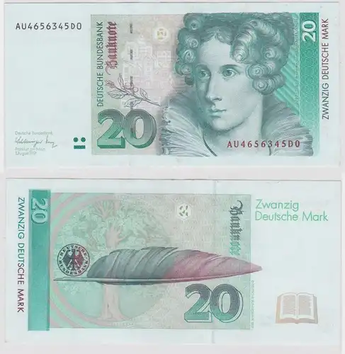 T146522 Banknote 20 DM Deutsche Mark Ro. 298a Schein 1.Aug. 1991 KN AU 4656345D0