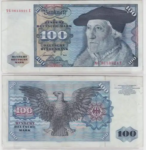 T146519 Banknote 100 DM Deutsche Mark Ro 278a Schein 1.Juni 1977 KN NG 3613821 E