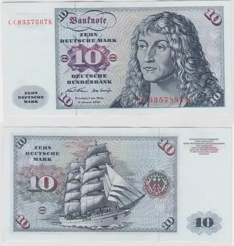 T146518 Banknote 10 DM Deutsche Mark Ro. 270a Schein 2.Jan. 1970 KN CC 9357887 K