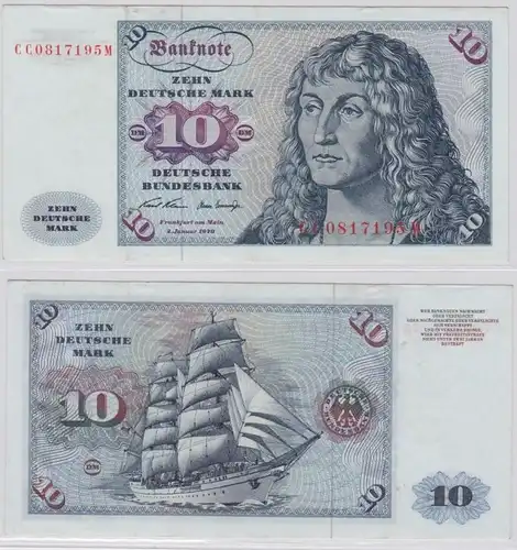 T146513 Banknote 10 DM Deutsche Mark Ro. 270a Schein 2.Jan. 1970 KN CC 0817195 M
