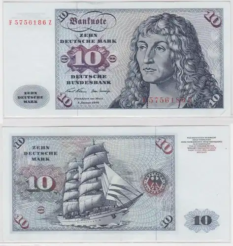 T146511 Banknote 10 DM Deutsche Mark Ro. 270a Schein 2.Jan. 1970 KN F 5756186 Z