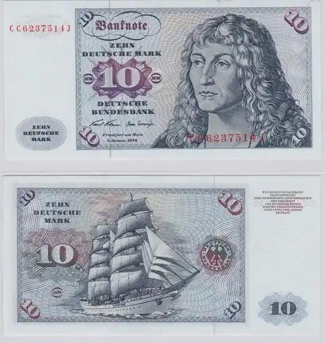 T146505 Banknote 10 DM Deutsche Mark Ro. 270a Schein 2.Jan. 1970 KN CC 6237514 J