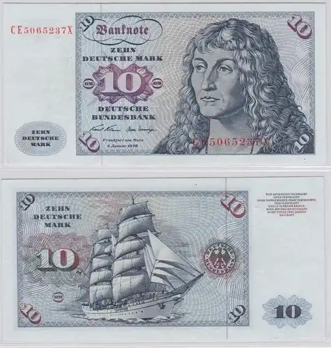 T146502 Banknote 10 DM Deutsche Mark Ro. 270b Schein 2.Jan. 1970 KN CE 5065237 X