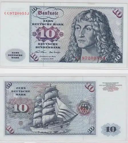 T146500 Banknote 10 DM Deutsche Mark Ro. 270a Schein 2.Jan. 1970 KN CC 9720055 J