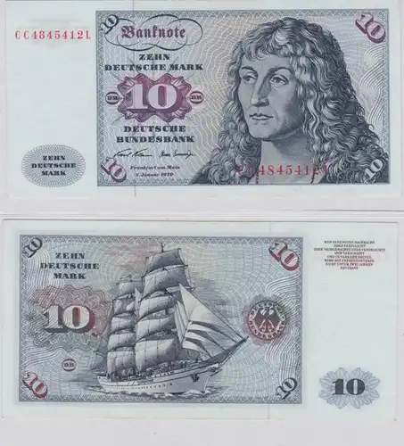 T146497 Banknote 10 DM Deutsche Mark Ro. 270a Schein 2.Jan. 1970 KN CC 4845412 L