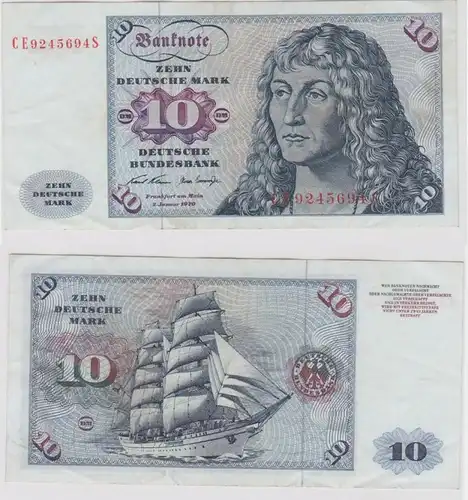 T146494 Banknote 10 DM Deutsche Mark Ro. 270b Schein 2.Jan. 1970 KN CE 9245694 S