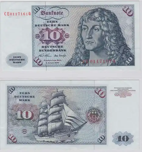 T146493 Banknote 10 DM Deutsche Mark Ro. 270b Schein 2.Jan. 1970 KN CE 0117161 Q