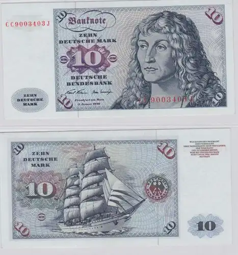 T146488 Banknote 10 DM Deutsche Mark Ro. 270a Schein 2.Jan. 1970 KN CC 9003403 J
