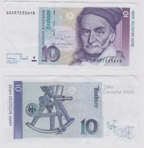 T146487 Banknote 10 DM Deutsche Mark Ro. 303a Schein 1.Okt. 1993 KN GG 5572356Y8