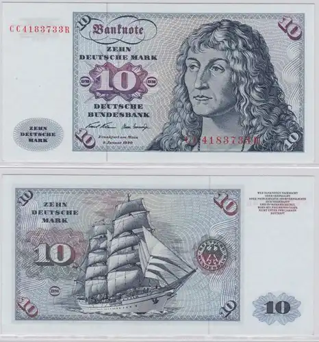 T146485 Banknote 10 DM Deutsche Mark Ro. 270a Schein 2.Jan. 1970 KN CC 4183733 R