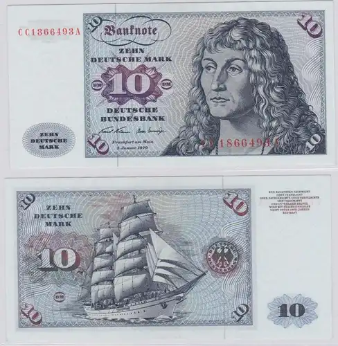 T146484 Banknote 10 DM Deutsche Mark Ro. 270a Schein 2.Jan. 1970 KN CC 1866493 A