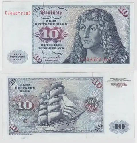 T146434 Banknote 10 DM Deutsche Mark Ro. 286a Schein 2.Jan. 1980 KN CJ 0457718 S