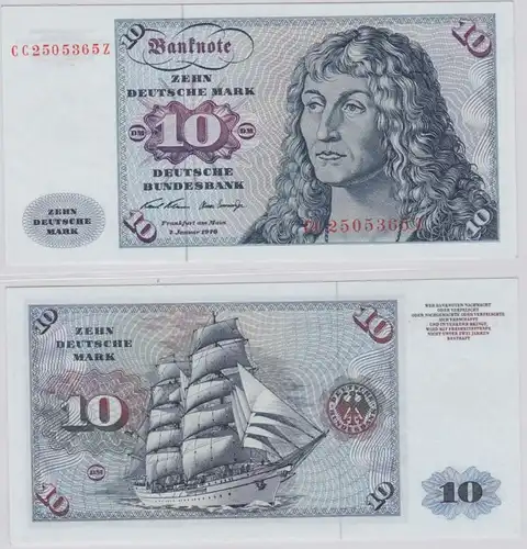 T146433 Banknote 10 DM Deutsche Mark Ro. 270a Schein 2.Jan. 1970 KN CC 2505365 Z