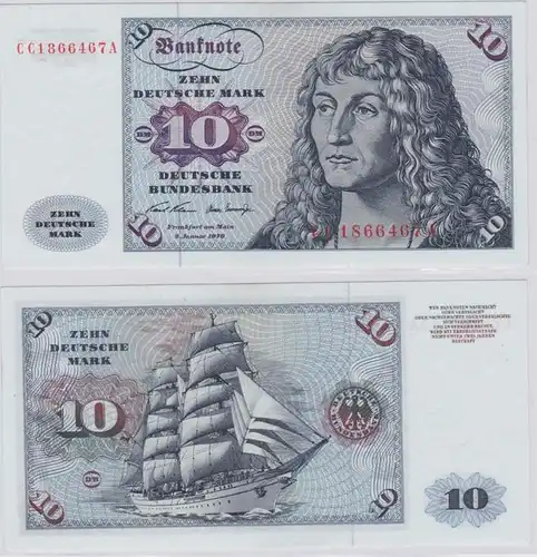 T146430 Banknote 10 DM Deutsche Mark Ro. 270a Schein 2.Jan. 1970 KN CC 1866467 A