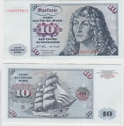 T146425 Banknote 10 DM Deutsche Mark Ro. 270a Schein 2.Jan. 1970 KN CC 3337301 C