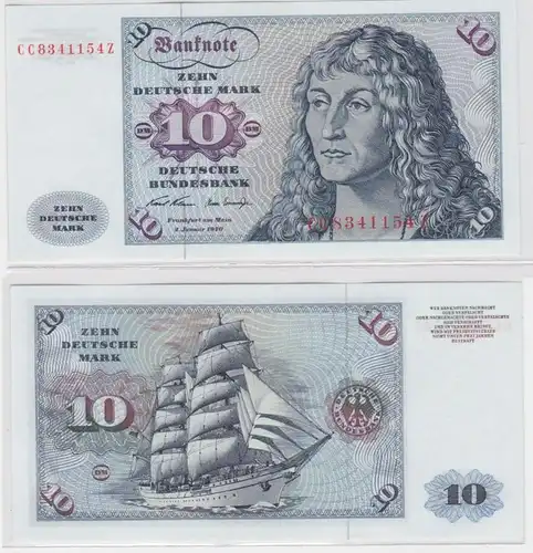 T146422 Banknote 10 DM Deutsche Mark Ro. 270a Schein 2.Jan. 1970 KN CC 8341154 Z