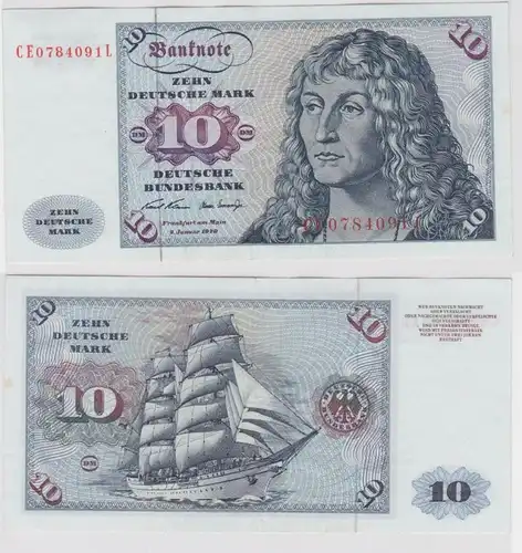 T146419 Banknote 10 DM Deutsche Mark Ro. 270b Schein 2.Jan. 1970 KN CE  L