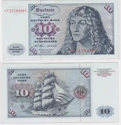 T146405 Banknote 10 DM Deutsche Mark Ro. 270a Schein 2.Jan. 1970 KN CC 7178499 Z
