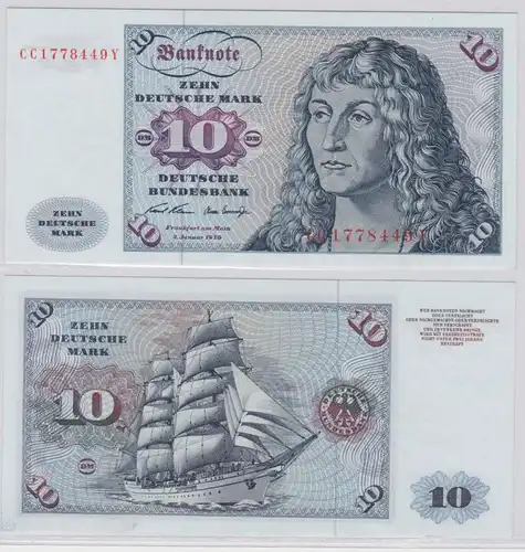 T146395 Banknote 10 DM Deutsche Mark Ro. 270a Schein 2.Jan. 1970 KN CC 1778449 Y