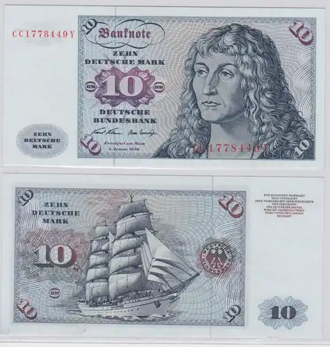 T146395 Banknote 10 DM Deutsche Mark Ro. 270a Schein 2.Jan. 1970 KN CC  Y