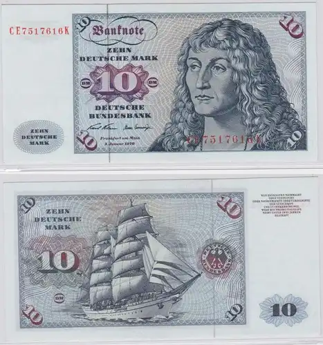 T146385 Banknote 10 DM Deutsche Mark Ro. 270b Schein 2.Jan. 1970 KN CE 7517616 K