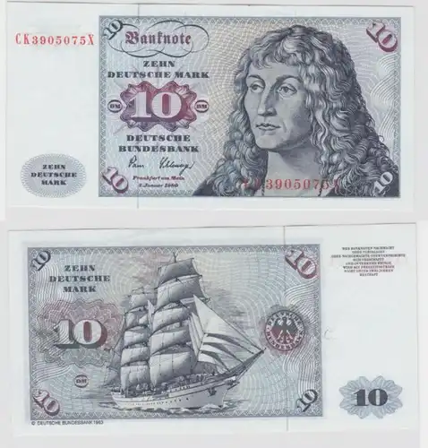 T146382 Banknote 10 DM Deutsche Mark Ro. 286a Schein 2.Jan. 1980 KN CK 3905075 X