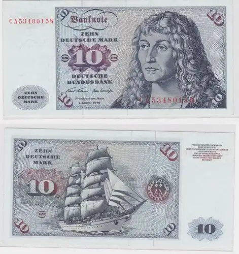 T146379 Banknote 10 DM Deutsche Mark Ro. 270a Schein 2.Jan. 1970 KN CA 5348015 W