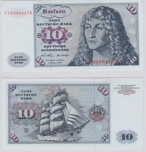 T146374 Banknote 10 DM Deutsche Mark Ro. 270a Schein 2.Jan. 1970 KN CC 9260417 R