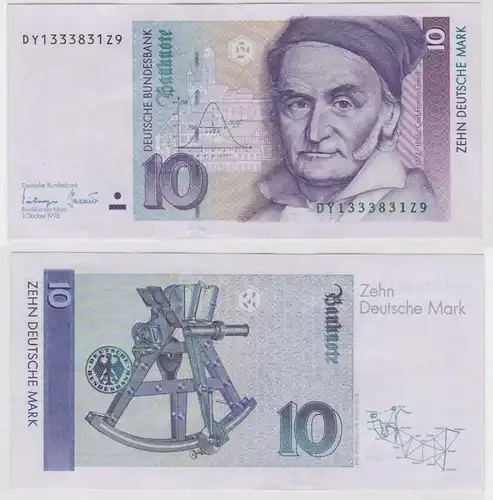 T146371 Banknote 10 DM Deutsche Mark Ro. 303a Schein 1.Okt. 1993 KN DY 1333831Z9