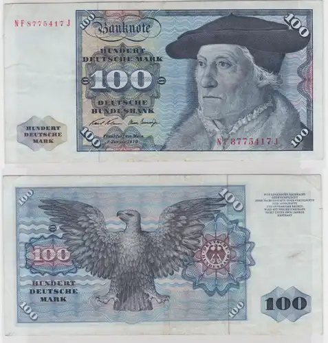 T146367 Banknote 100 DM Deutsche Mark Ro. 273b Schein 2.Jan 1970 KN NF 8775417 J