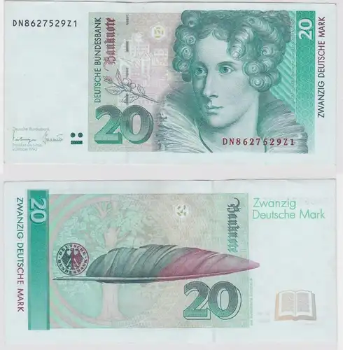 T146366 Banknote 20 DM Deutsche Mark Ro. 304a Schein 1.Okt. 1993 KN DN 8627529Z1