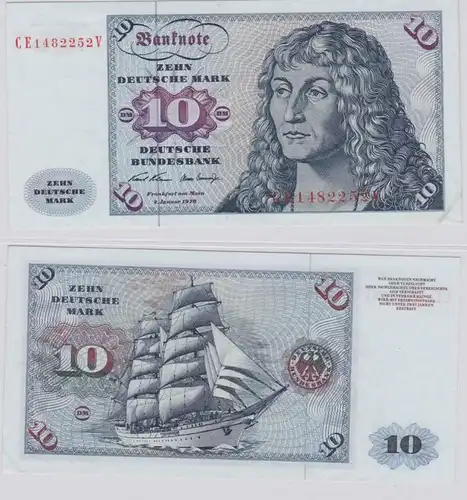 T146346 Banknote 10 DM Deutsche Mark Ro. 270b Schein 2.Jan. 1970 KN CE 1482252 V