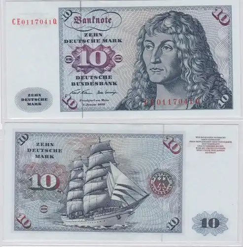 T146344 Banknote 10 DM Deutsche Mark Ro. 270b Schein 2.Jan. 1970 KN CE 0117041 Q