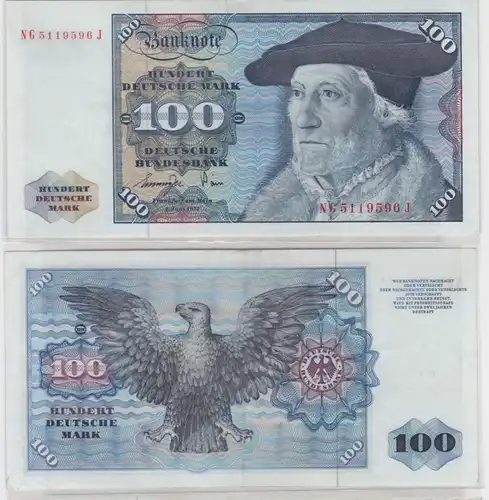 T146329 Banknote 100 DM Deutsche Mark Ro 278a Schein 1.Juni 1977 KN NG 5119596 J