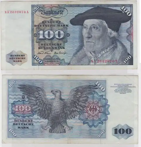 T146327 Banknote 100 DM Deutsche Mark Ro 273a Schein 2.Jan. 1970 KN NA 2632070 X
