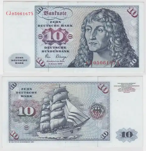 T146323 Banknote 10 DM Deutsche Mark Ro. 286a Schein 2.Jan. 1980 KN CJ  S