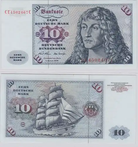 T146322 Banknote 10 DM Deutsche Mark Ro. 270b Schein 2.Jan. 1970 KN CE 4502467 C
