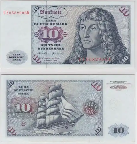 T146316 Banknote 10 DM Deutsche Mark Ro. 270b Schein 2.Jan. 1970 KN CE 0582906 W
