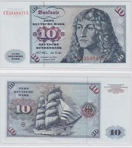 T146314 Banknote 10 DM Deutsche Mark Ro. 270b Schein 2.Jan. 1970 KN CE 3549471 L