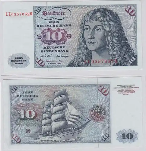 T146311 Banknote 10 DM Deutsche Mark Ro. 270b Schein 2.Jan. 1970 KN CE 0557652 Q