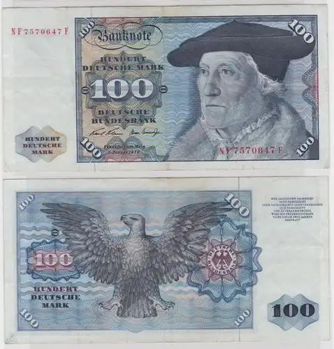 T146310 Banknote 100 DM Deutsche Mark Ro. 273b Schein 2.Jan 1970 KN NF 7570647 F