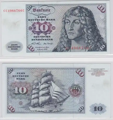 T146301 Banknote 10 DM Deutsche Mark Ro. 270a Schein 2.Jan. 1970 KN CC 4966766 C