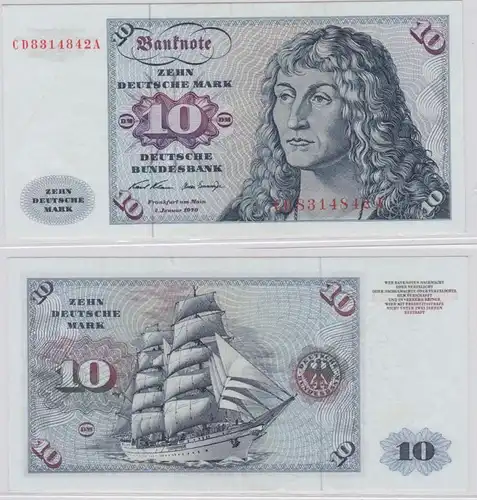 T146299 Banknote 10 DM Deutsche Mark Ro. 270a Schein 2.Jan. 1970 KN CD 8314842 A